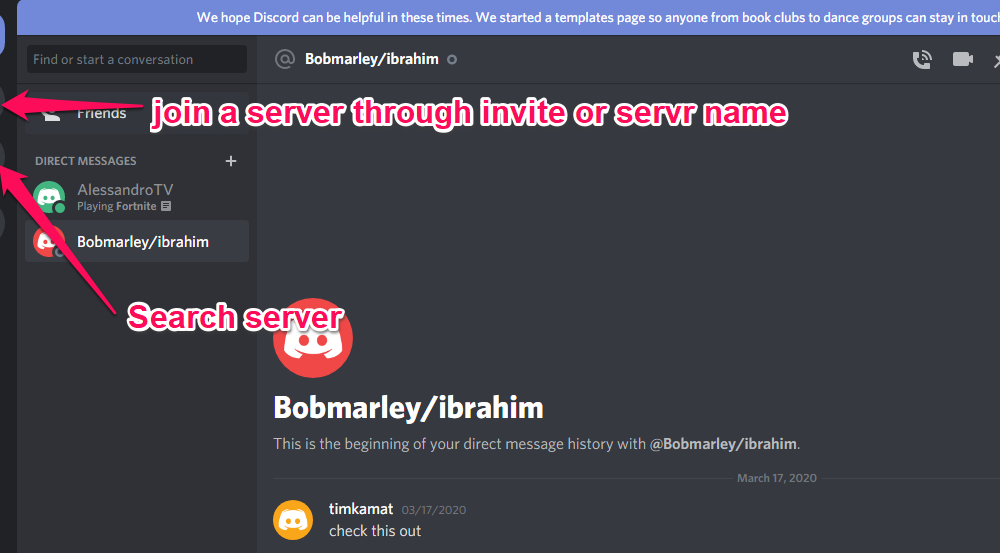 how to find people on discord